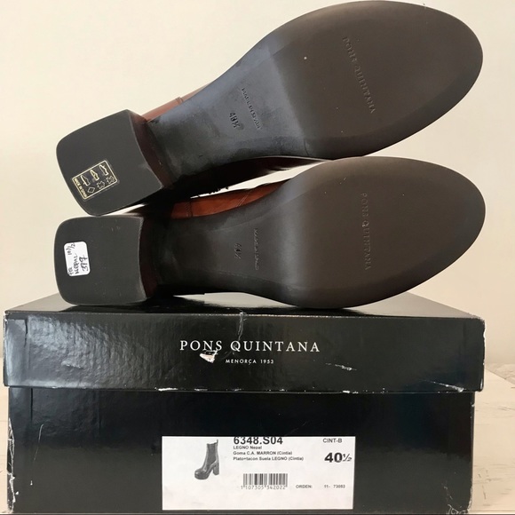 Pons Quintana Nepal Legno Brown leather platform ankle boots. Size 10. NWT - Picture 14 of 15